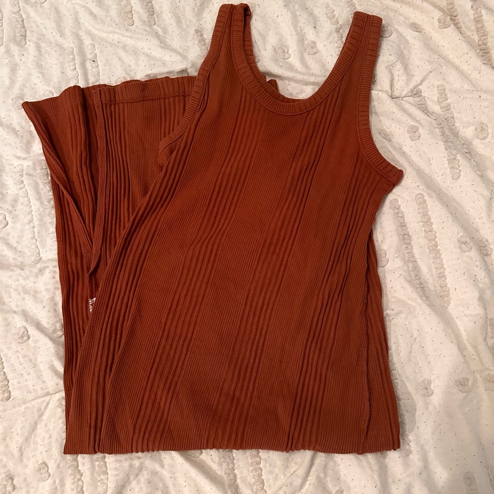 Burnt Orange Midi Dress